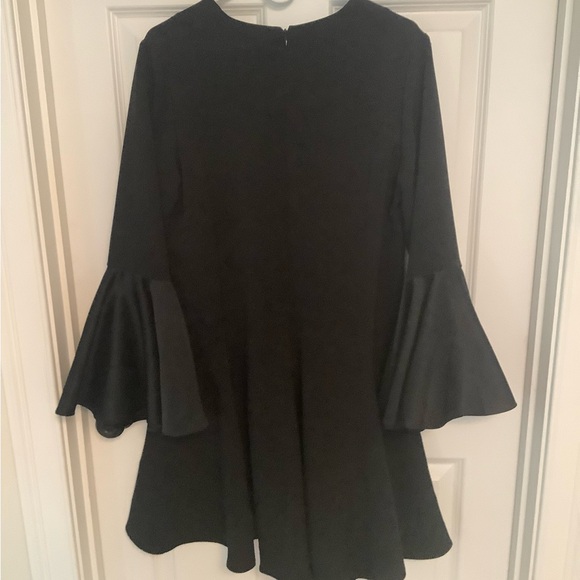 Black EDIT cocktail dress with flowing sleeves Sz large - Picture 6 of 7